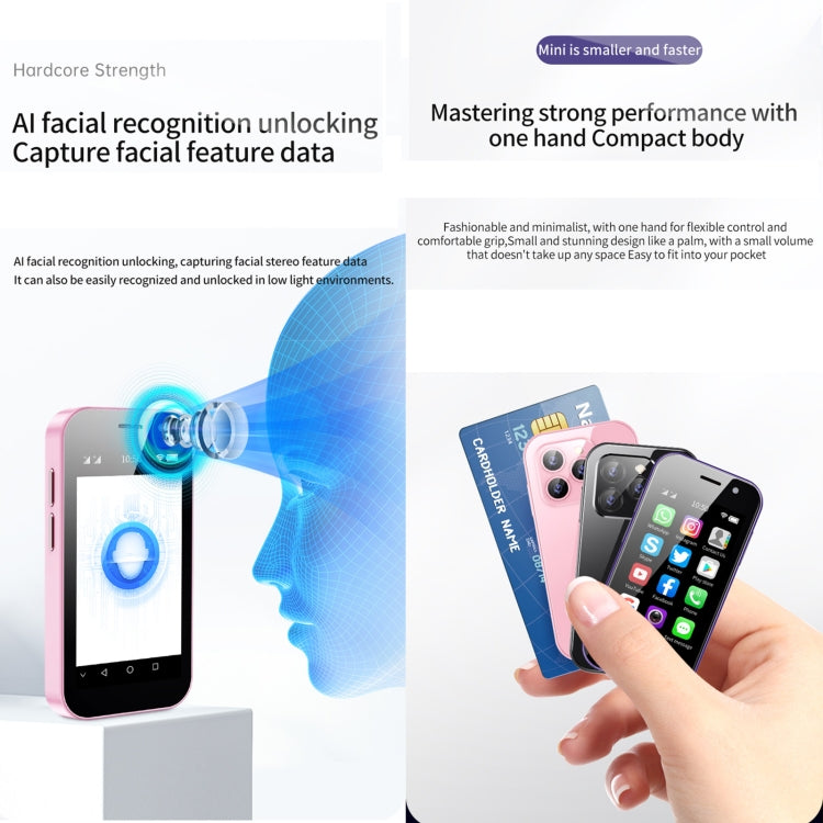 Face Recognition, 3.0 inch Android 9.0 MTK6739CW Quad Core up to 1.28GHz, OTG, Network: 4G, Dual SIM, Support Google Play, 3GB+64GB Face Recognition, 3.0 inch Android 9.0 MTK6739CW Quad Core up to 1.28GHz, OTG, Network: 4G, Dual SIM, Support Google Play, 3GB+64GB